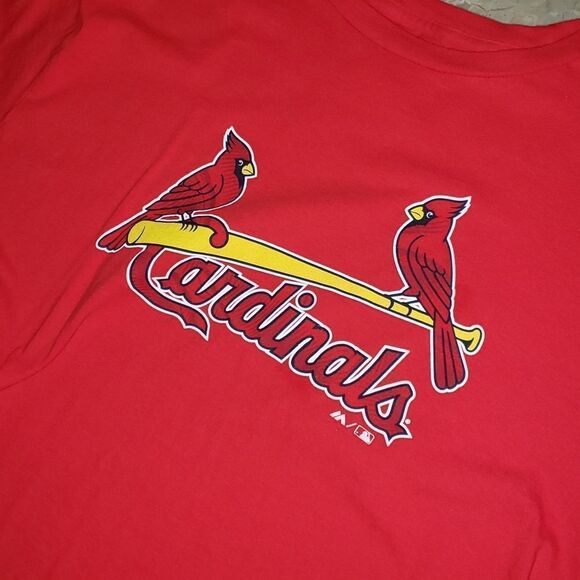 St Louis Cardinals MLB Graphic Tee Red Majestic Mens Size XL - Picture 6 of 7